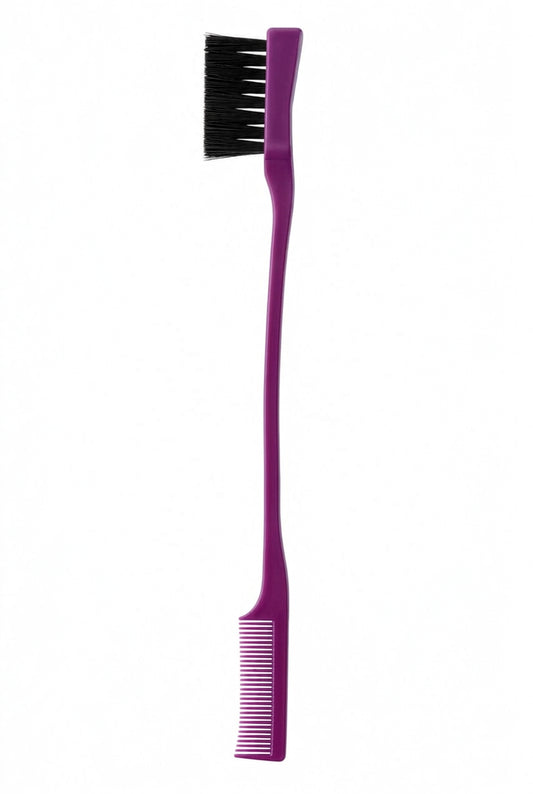 Purple dual-ended Edge Brush & Comb